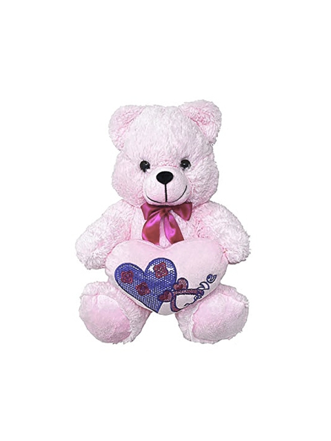

FUN ZOO TOYS Unisex Kids Pink & Blue Stuffed Soft Plush Fatty Teddy Bear With Heart Animal Toy
