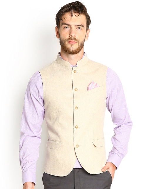 

Blackberrys Beige Linen Nehru Jacket