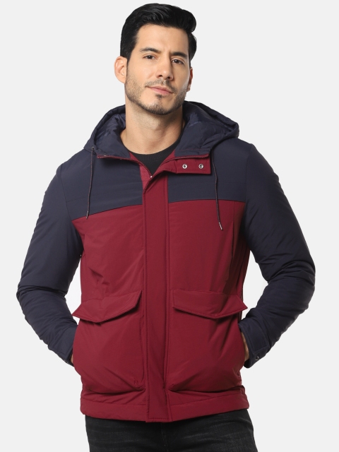 

SELECTED Men Maroon & Navy Blue Colourblocked Insulator Padded Jacket