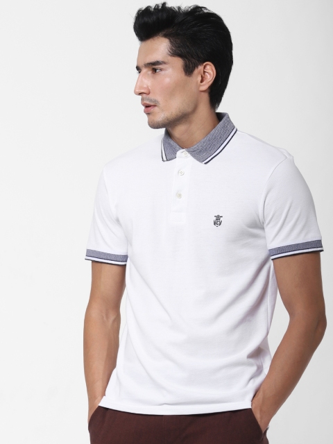 

SELECTED Men White Solid Organic Cotton Polo Collar Organic Cotton T-shirt