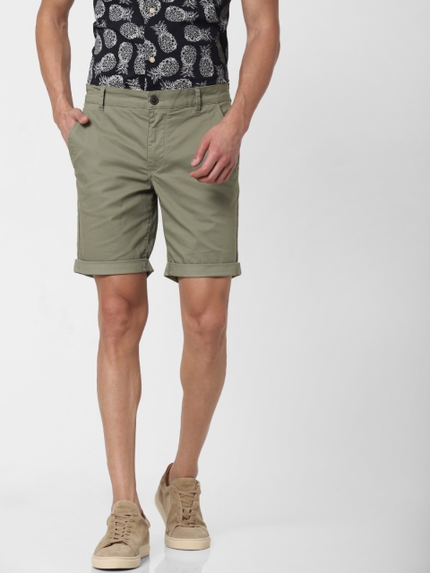 

SELECTED Men Olive Green Solid Regular Fit Chino Shorts