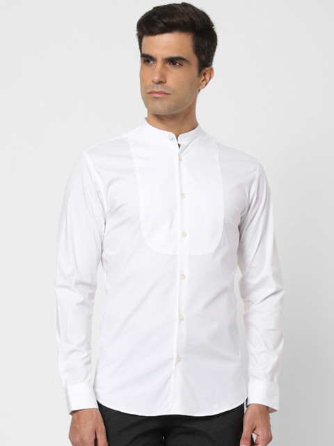 

SELECTED Men White Slim Fit Solid Smart Casual Shirt