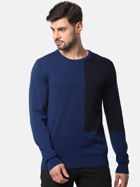 

SELECTED Men Blue Colourblocked Sweatshirt