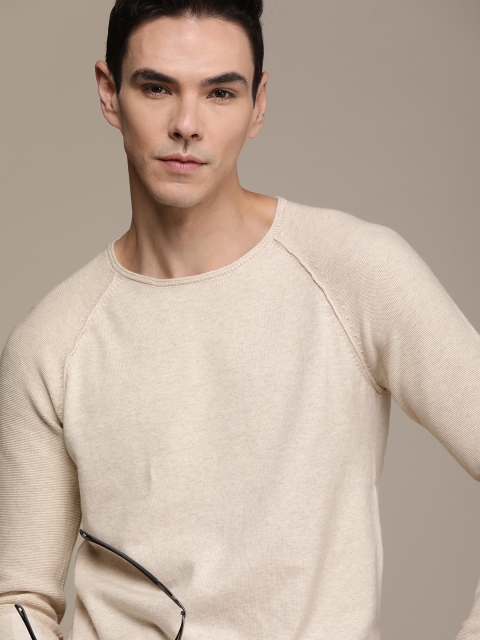 

SELECTED Men Grey Self-design Sweatshirt, Brown