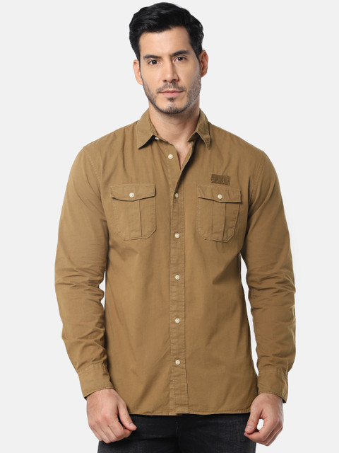 

SELECTED Men Beige Slim Fit Solid Casual Shirt