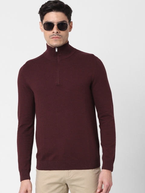 

SELECTED Men Purple Solid High Neck Sweatshirt