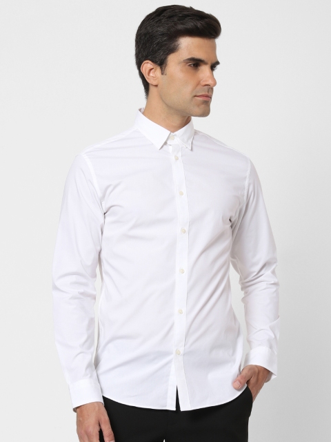 

SELECTED Men White Slim Fit Solid Casual Shirt