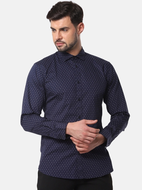 

SELECTED Men Navy Blue Slim Fit Printed Casual Shirt