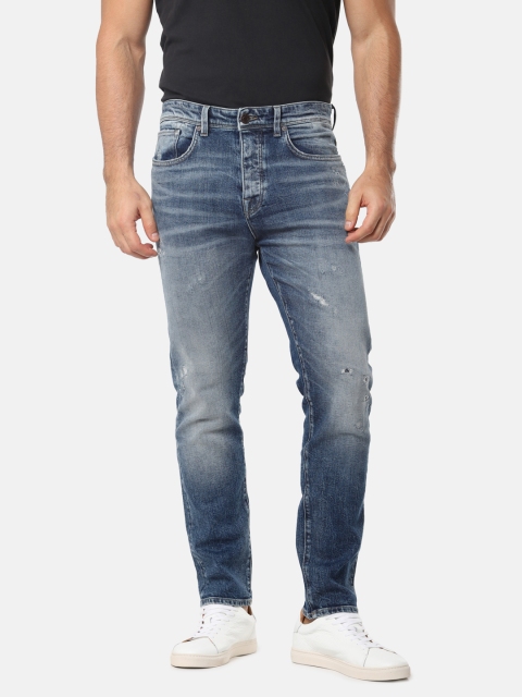 

SELECTED Men Blue Slim Tapered Fit Mid-Rise Low Distress Stretchable Jeans