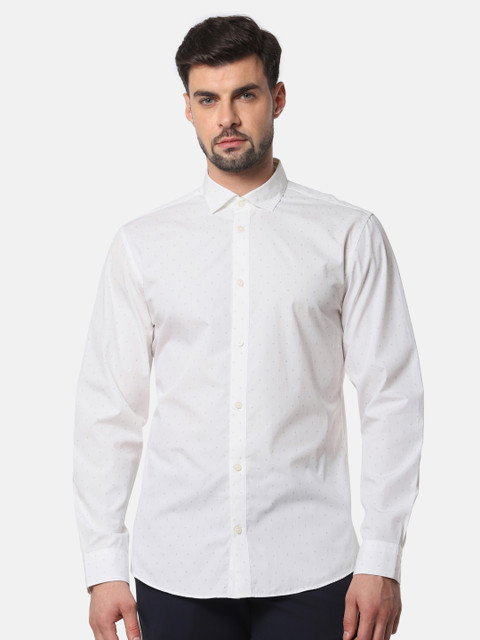 

SELECTED Men White Slim Fit Printed Organic Cotton Casual Shirt