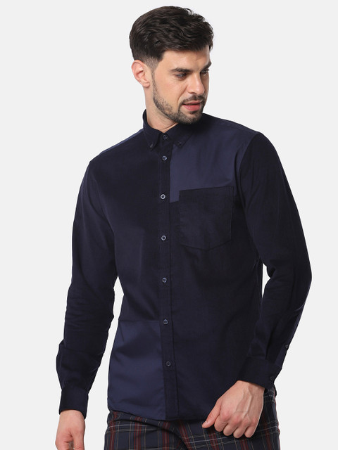 

SELECTED Men Navy Blue Slim Fit Solid Casual Shirt