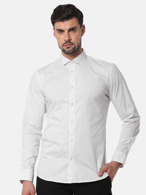 

SELECTED Men White Slim Fit Printed Casual Shirt