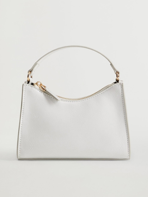 

MANGO Women White Solid Handheld Bag