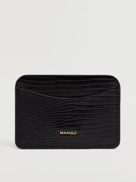 

MANGO Women Black Textured Card Holder