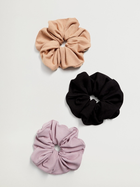 

MANGO Women Set of 3 Scrunchies, Black