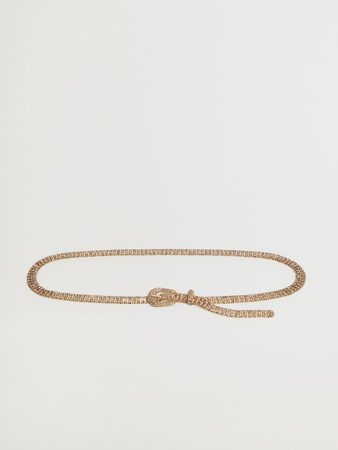 

MANGO Women Gold-Toned Stone-Studded Embellished Belt