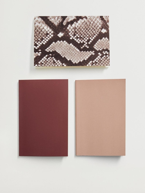 

MANGO Set of 3 Notebook, Brown