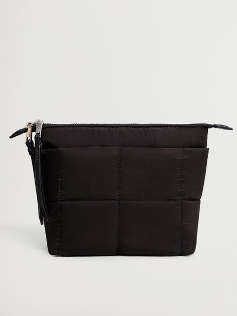 

MANGO Women Black Solid Sustainable Quilted Cosmetic Pouch