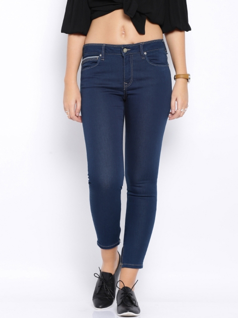 

ONLY Navy Ankle-Length Stretchable Jeans, Navy blue