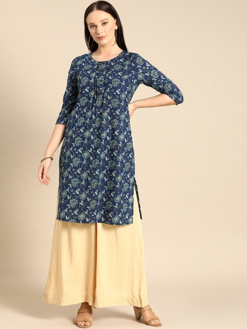 

Anouk Women Blue Floral Printed Kurta