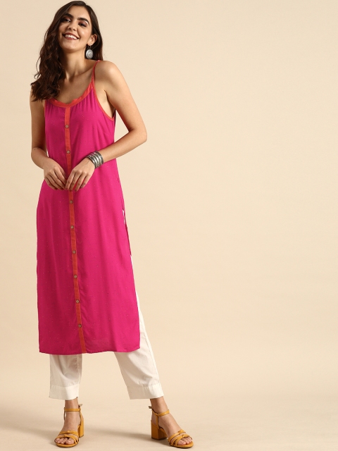 

Anouk Women Pink Solid Kurta