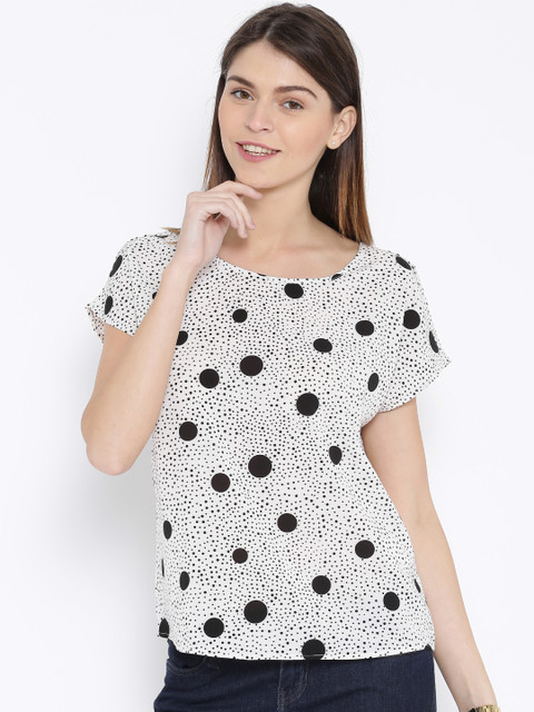 

ONLY Black & Off-White Printed Top