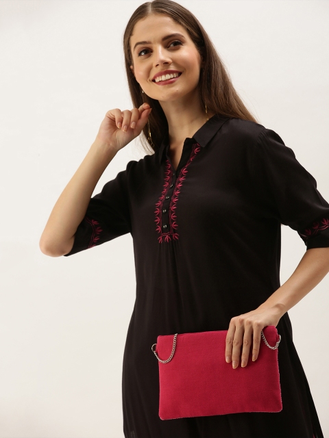 

Anouk Women Black & Red Embroidered Kurta