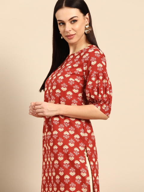 

Anouk Wome Red & Cream-Coloured Printed Kurta