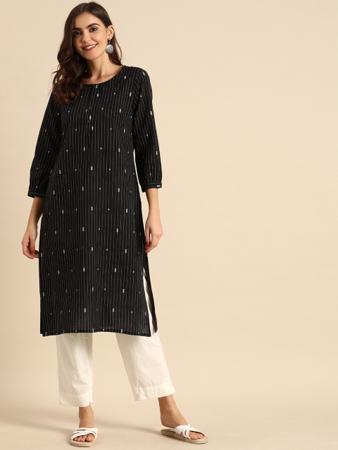 

Anouk Women Black Printed Kurta