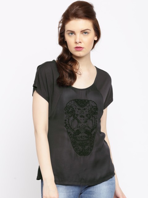 

ONLY Charcoal Grey Embellished Top