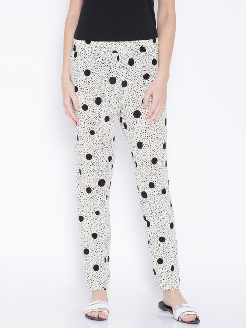 

ONLY White & Black Printed Trousers