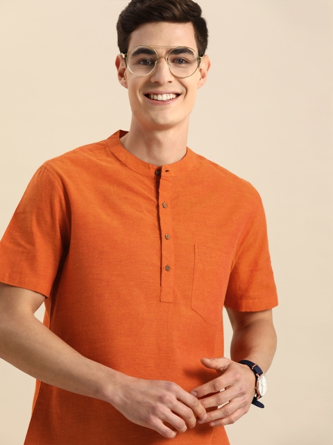 

Anouk Men Rust Orange Solid Kurta