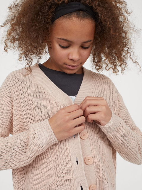 

H&M Girls Nude Pocket Detail Cardigan