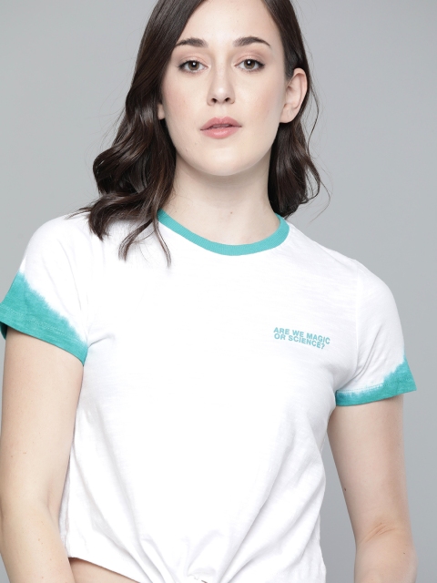 

Harvard Women White Solid Cinched Waist Top