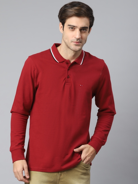 

Harvard Men Maroon Pure Cotton Solid Polo Collar Pure Cotton T-shirt