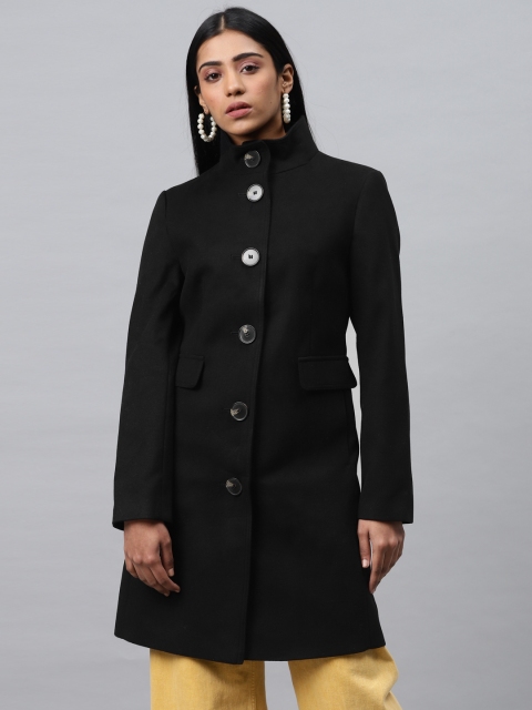 

Marks & Spencer Women Black Solid Longline Coat