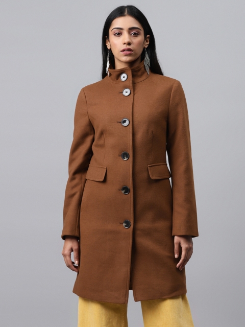 

Marks & Spencer Women Rust Brown Solid Single-Breasted Overcoat