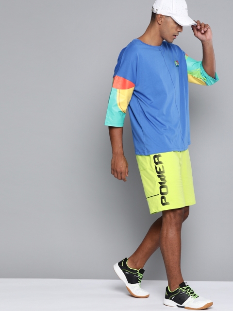 

HRX By Hrithik Roshan Men Wild Lime Typographic Regular Fit Mid-Rise Bio-Wash Lifestyle Shorts, Fluorescent green