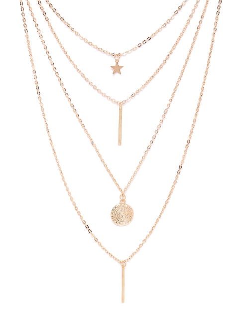 

YouBella Gold-Plated Star & Circular Disk Shaped Layered Necklace