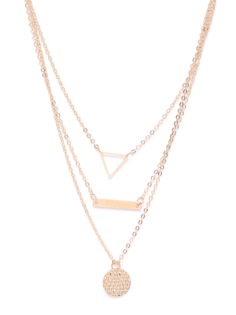 

YouBella Gold-Plated Triangular & Circular Layered Necklace