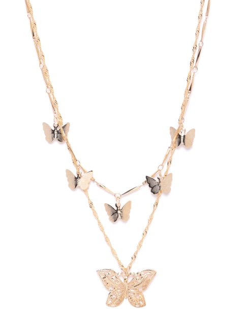 

YouBella Gold-Plated Butterfly Shaped Layered Necklace