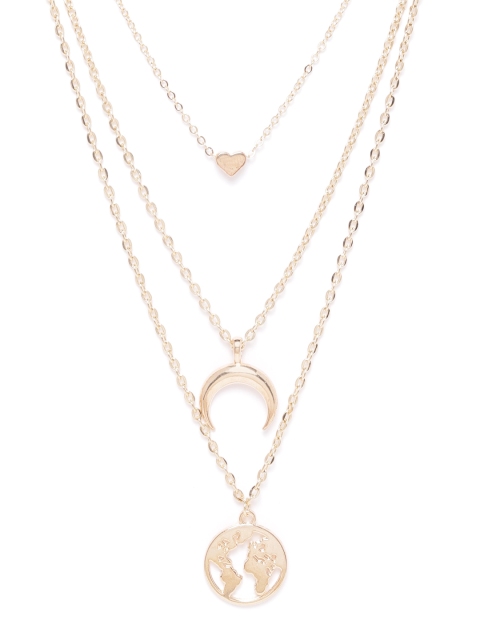 

YouBella Gold-Plated Half-Moon & Globe Shaped Layered Necklace
