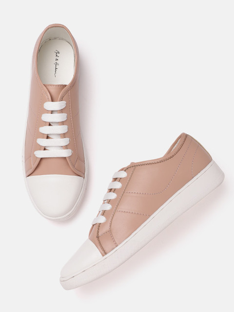 

Mast & Harbour Women Dusty Pink Solid Sneakers