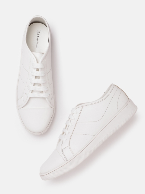 

Mast & Harbour Women White Solid Sneakers