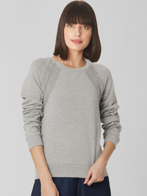 

Vero Moda Women Grey Melange Solid Sweatshirt With Embellishments