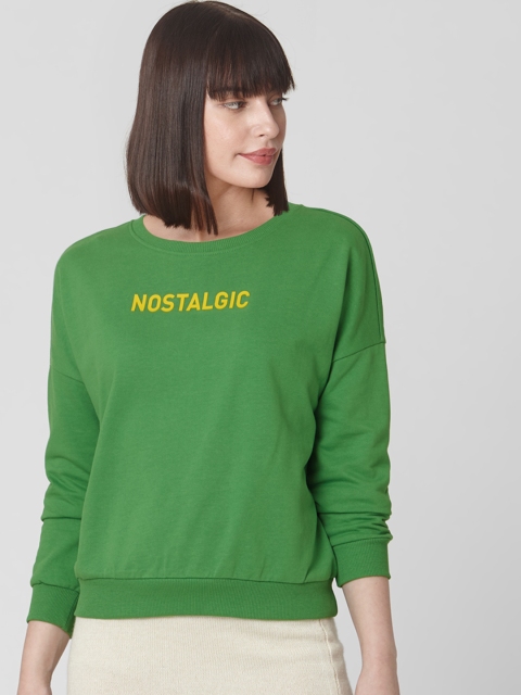 

Vero Moda Women Green Printed Sweatshirt