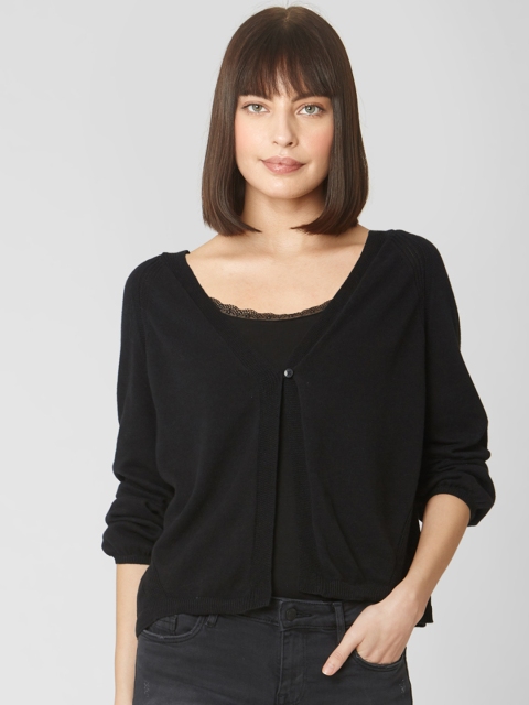 

Vero Moda Women Black Solid Cardigan Sweater