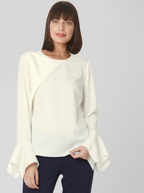 

Vero Moda Women White Solid Top With Bell Sleeves