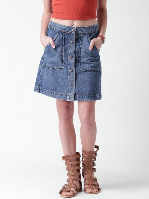 

FOREVER 21 Blue A-Line Denim Skirt