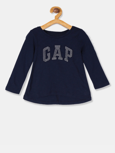 

GAP Girls Blue Printed Round Neck T-shirt